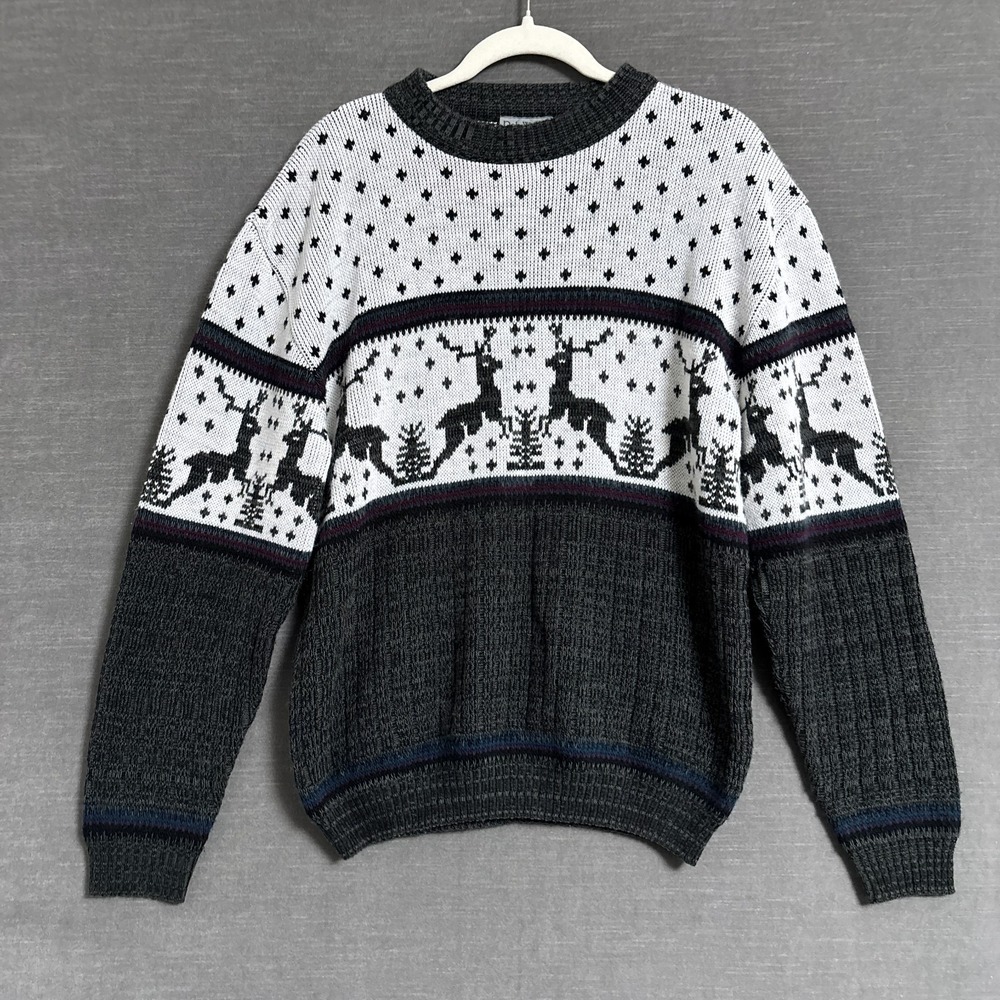 Vintage Rob Winter Sweater M‎ Fair Isle Reindeer Holiday Christmas Nordic Ski